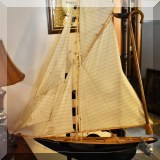 D74. Large model sailing ship. 42”h